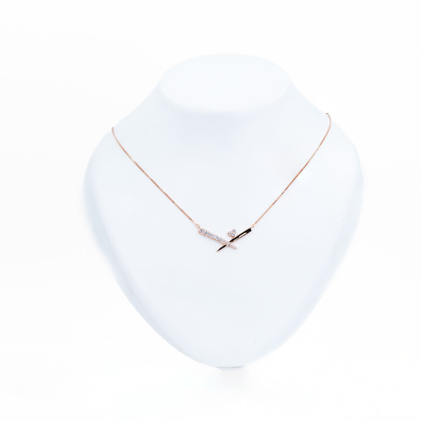 Rosegold Luminous Crossline Chain Pendant