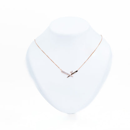 Rosegold Luminous Crossline Chain Pendant