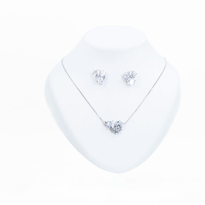 Silver Hexa Honey Pendant Set