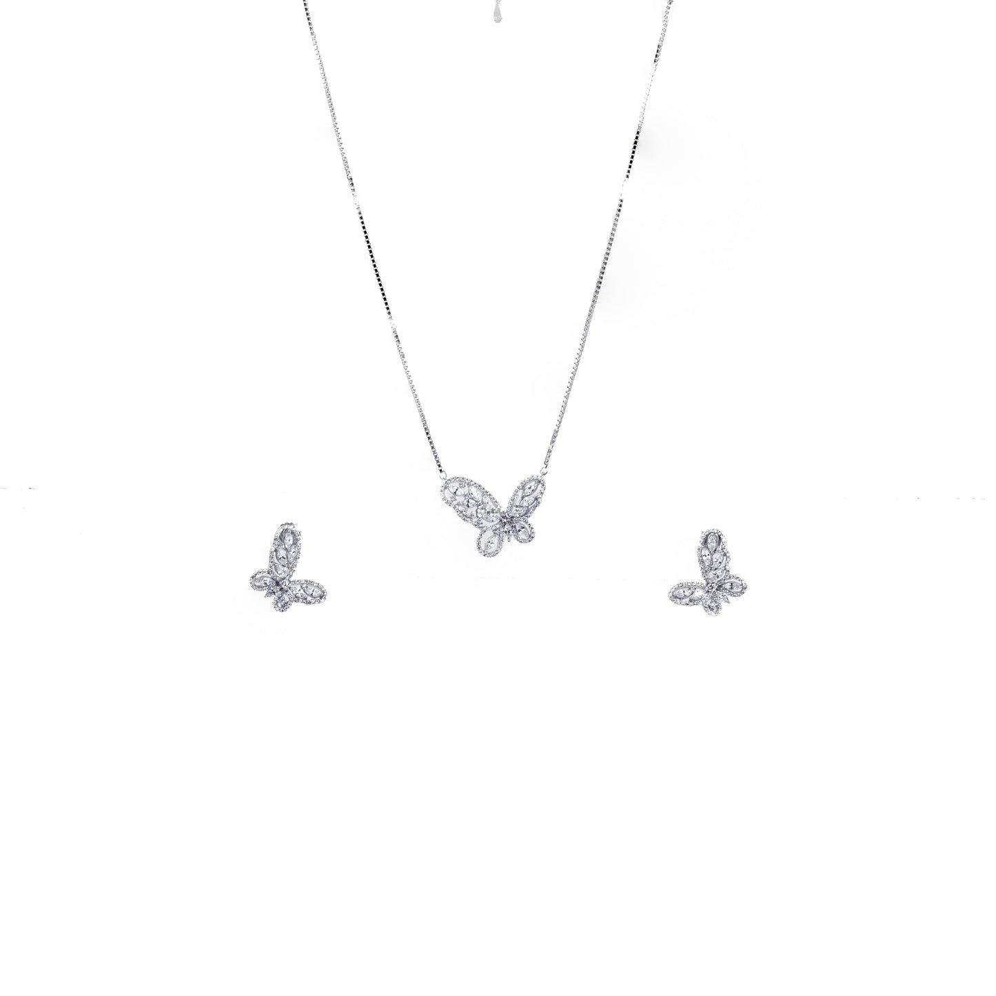 Silver Vespera Wings Pendant Set