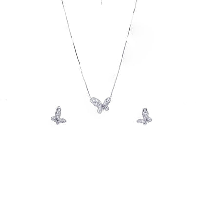 Silver Vespera Wings Pendant Set