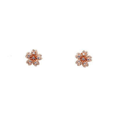 Rose Gold Hibiscus Bloom Earrings