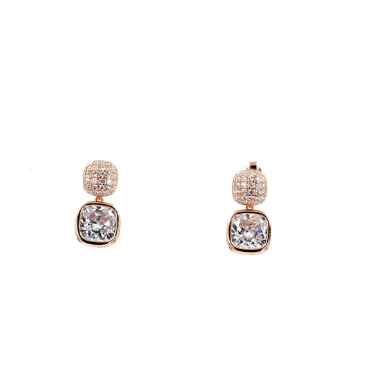 Sparkling Solitaire Drop Earrings