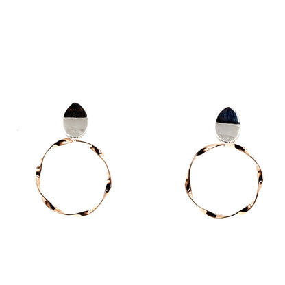 Two Tone Chic Disc Earrings