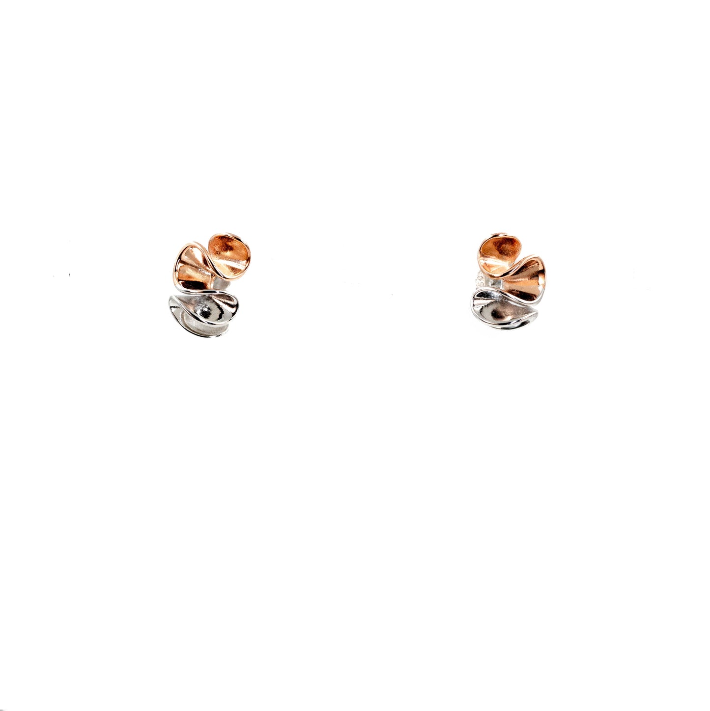 Two Tone Modular Curvy Earrings