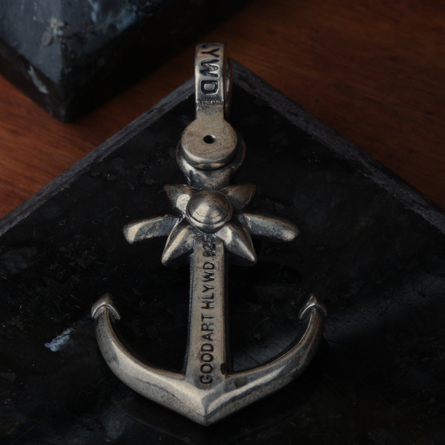 Silver Engraved Anchor Pendant