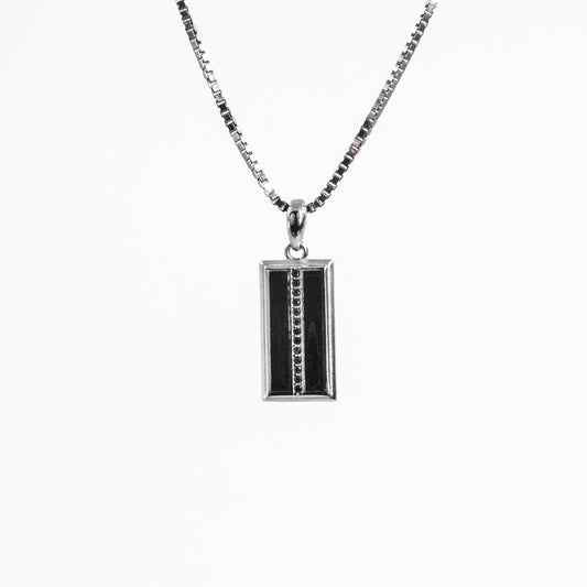 Silver Rectangle Geometric Zenith Pendant