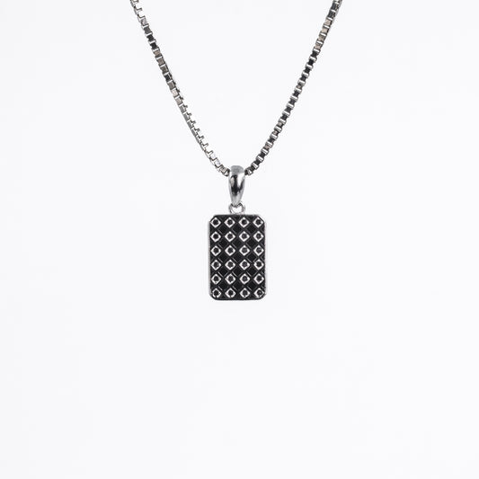 Silver Symmetry Square Pendant