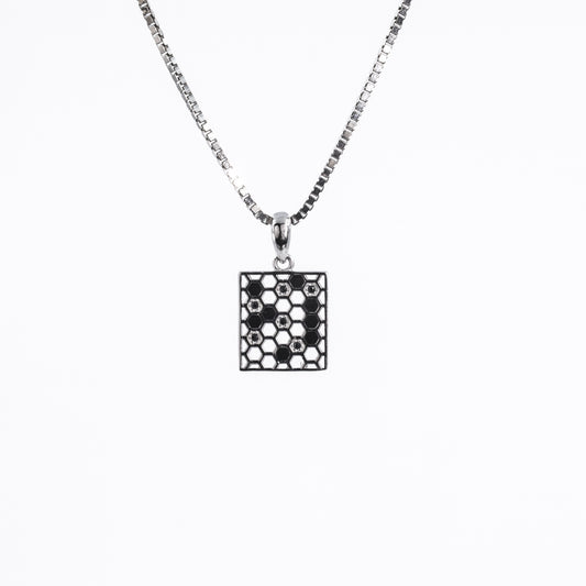 Silver Geometric Hexagon Pendant