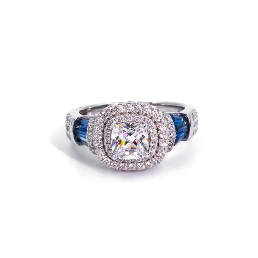 Silver Blue Gem Radiance Ring