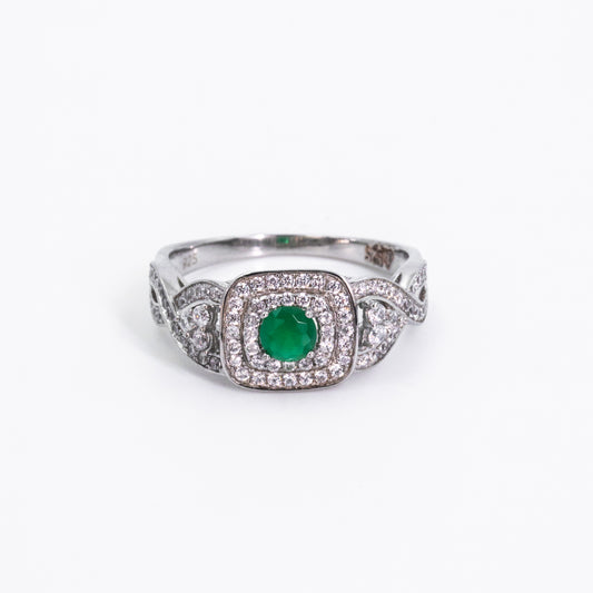 Silver Lush Green Ring