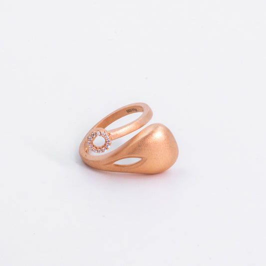 Rose Gold White Stone Orbit Ring