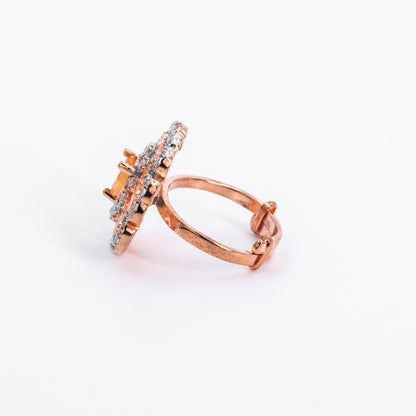 Rose Gold Tangerine Stone Ring