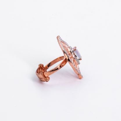 Rose Gold Snowflake Sparkle Ring