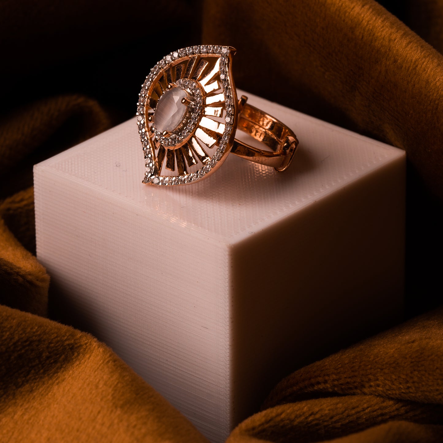 Rose Gold Snowflake Sparkle Ring