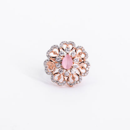 Rose Gold Pale Pink Petal Ring