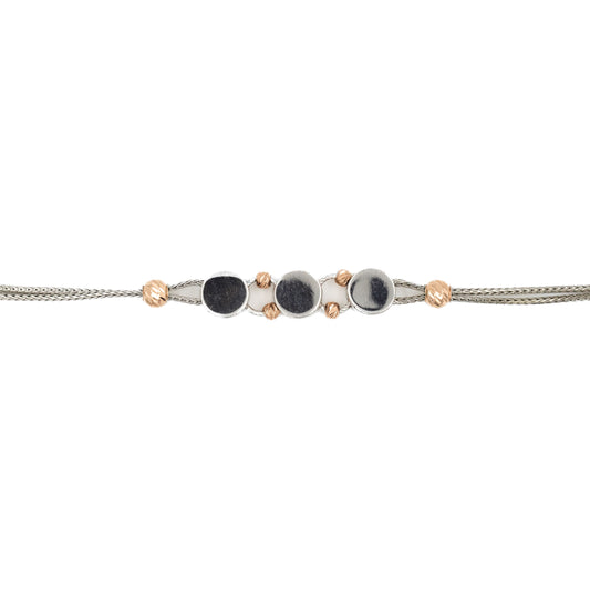 Two Tone Disco Disk Bracelet