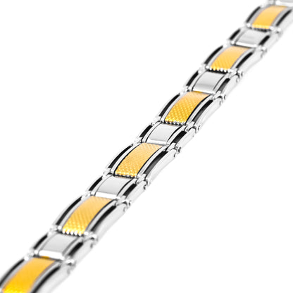 Silver Two-Tone Jazzy Men's Bracelet