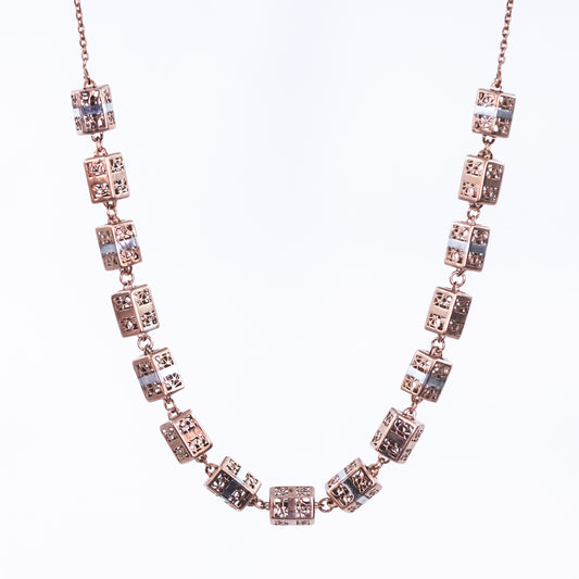 Rose Gold Designer Cylindrical Necklace